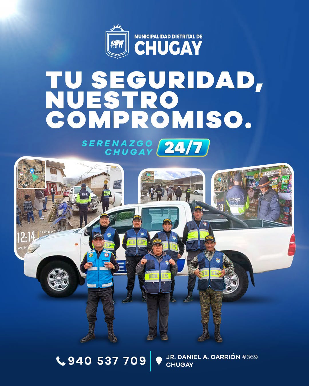 Información de Serenazgo Chugay. Teléfono 940 537 709.
